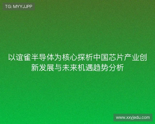 以谊雀半导体为核心探析中国芯片产业创新发展与未来机遇趋势分析